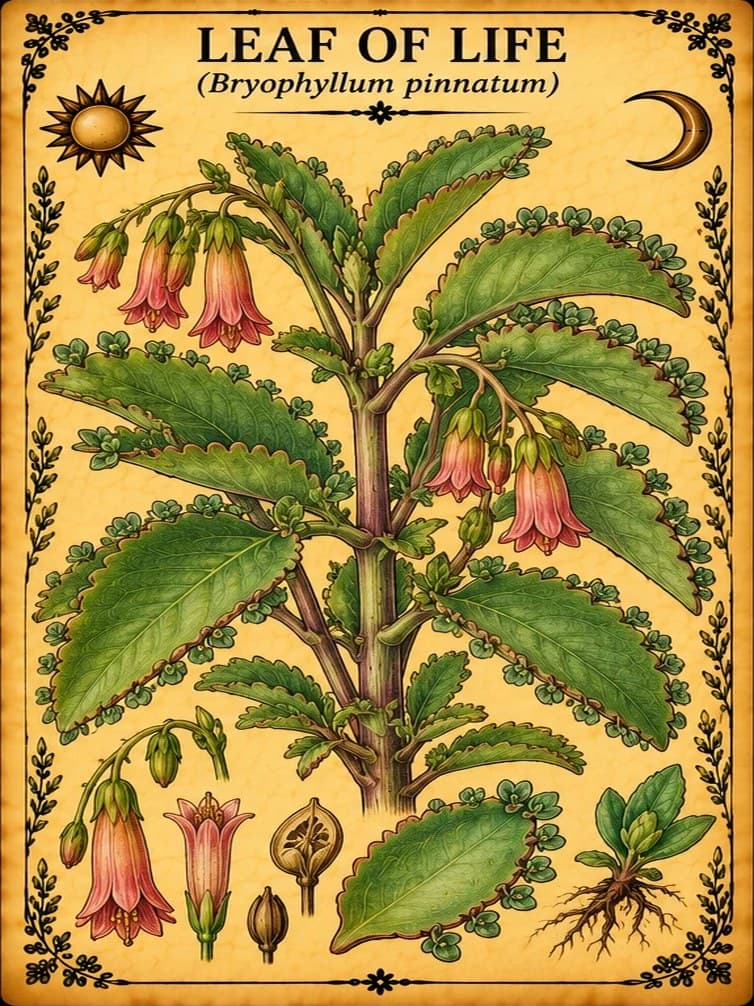 Botanical illustration of Leaf of Life