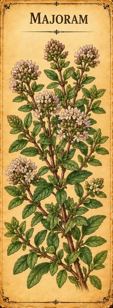 Botanical illustration of Marjoram