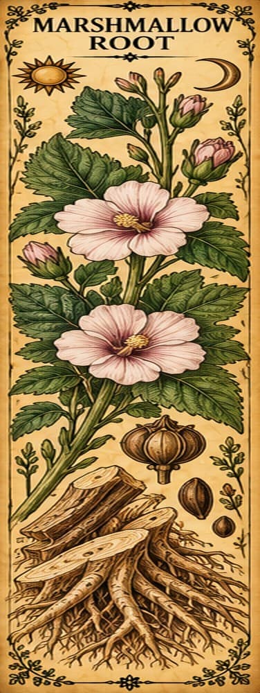Botanical illustration of Marshmallow Root