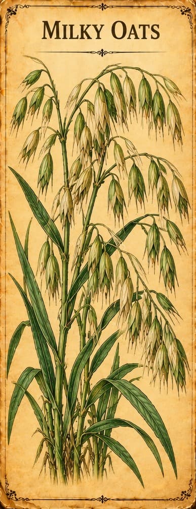Botanical illustration of Milky Oats