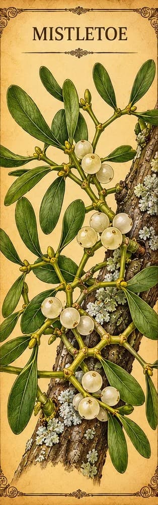 Botanical illustration of Mistletoe
