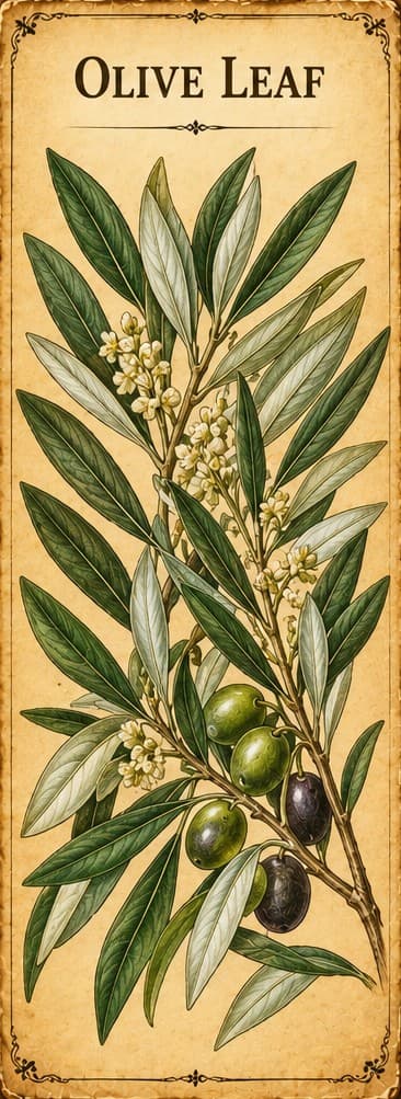 Botanical illustration of Olive Leaf