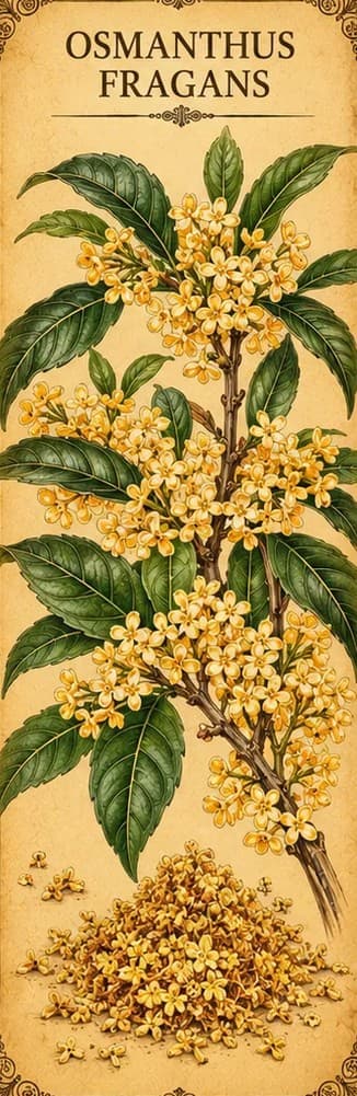Botanical illustration of Osmanthus Fragrans