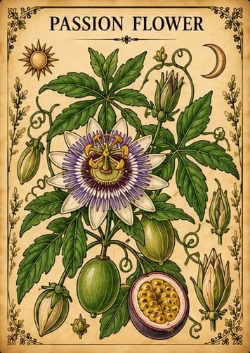 Botanical illustration of Passion Flower