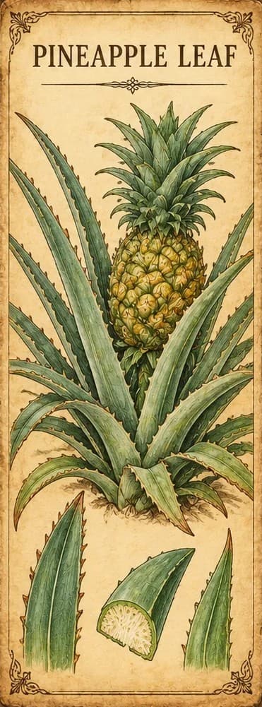 Botanical illustration of Pineapple Leaf