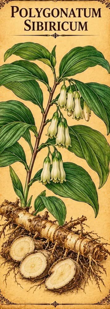 Botanical illustration of Polygonatum Sibiricum