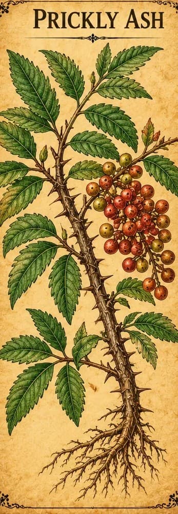 Botanical illustration of Prickly Ash