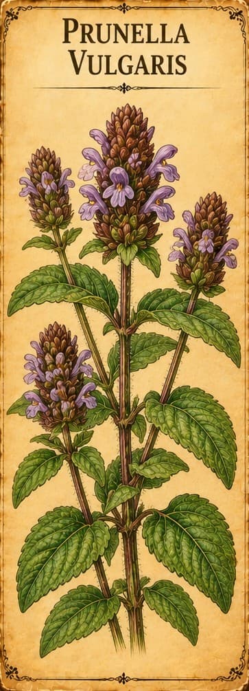Botanical illustration of Prunella Vulgaris