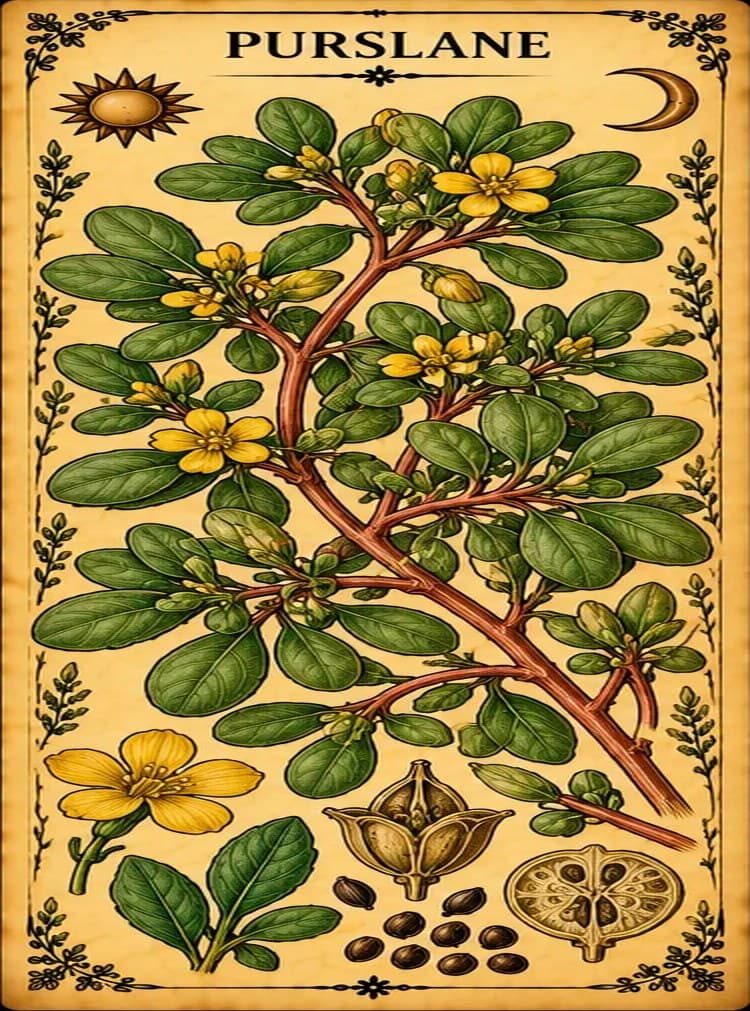 Botanical illustration of Purslane