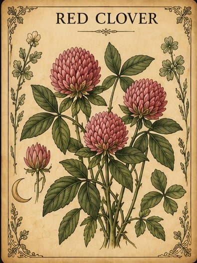 Botanical illustration of Red Clover