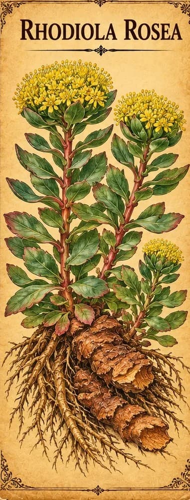 Botanical illustration of Rhodiola Rosea