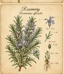 Botanical illustration of Rosemary