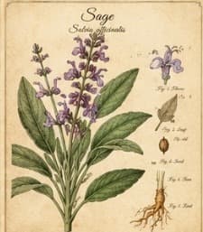 Botanical illustration of Sage