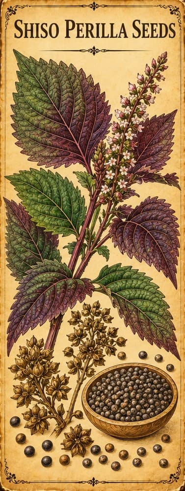 Botanical illustration of Shiso Perilla Seeds