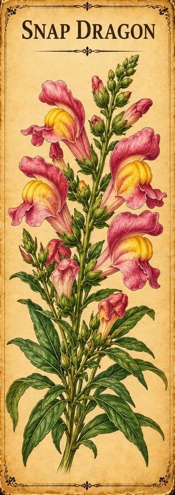 Botanical illustration of Snapdragon