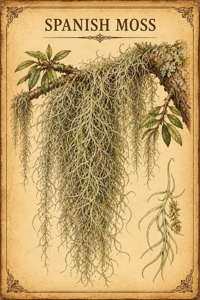 Botanical illustration of Spanish Moss