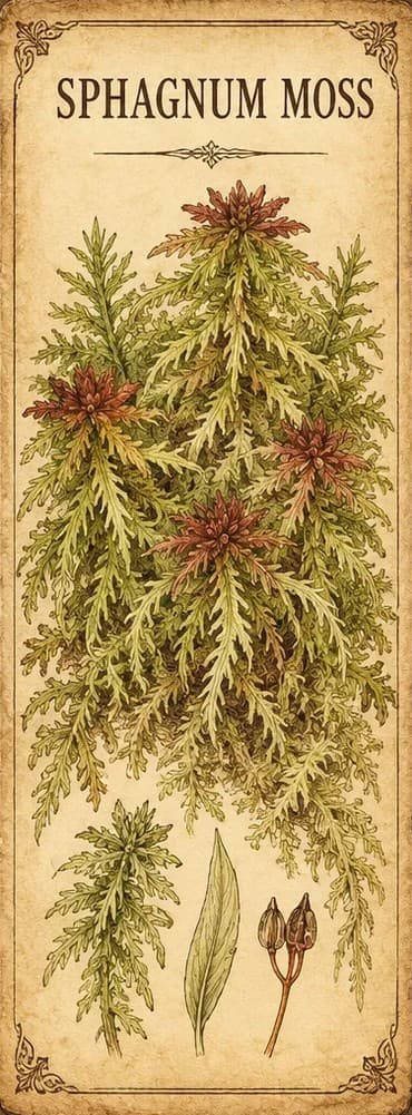 Botanical illustration of Sphagnum Moss