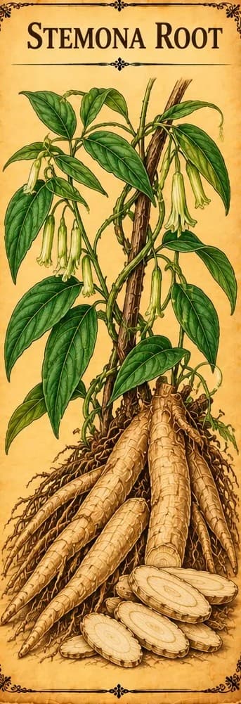 Botanical illustration of Stemona Root