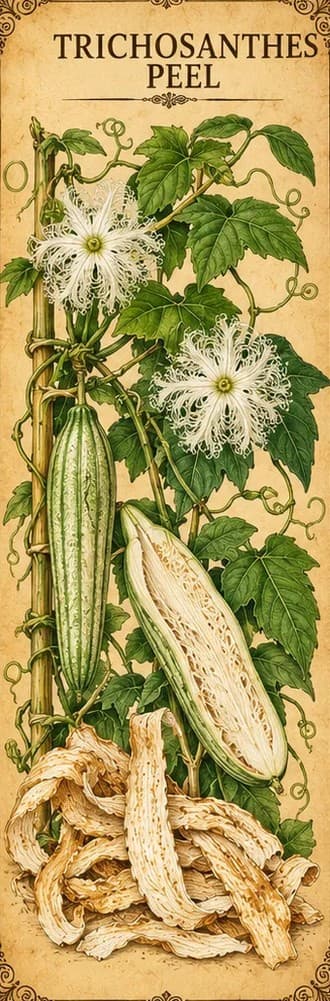 Botanical illustration of Trichosanthes Peel