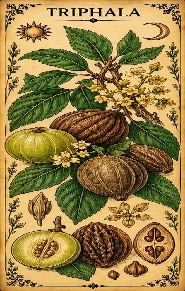 Botanical illustration of Triphala