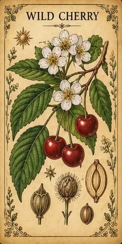 Botanical illustration of Wild Cherry
