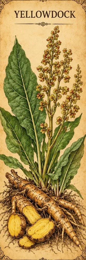 Botanical illustration of Yellow Dock