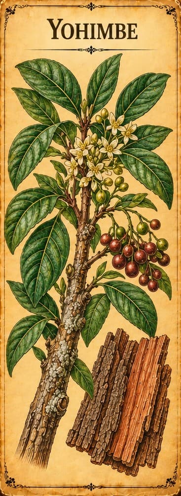 Botanical illustration of Yohimbe
