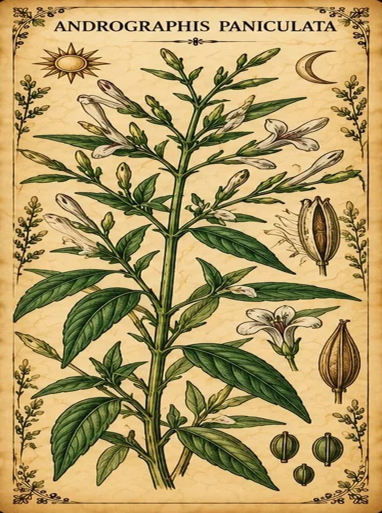 Botanical illustration of Andrographis