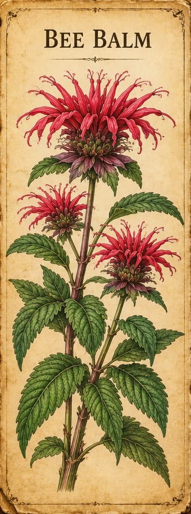 Botanical illustration of Bee Balm