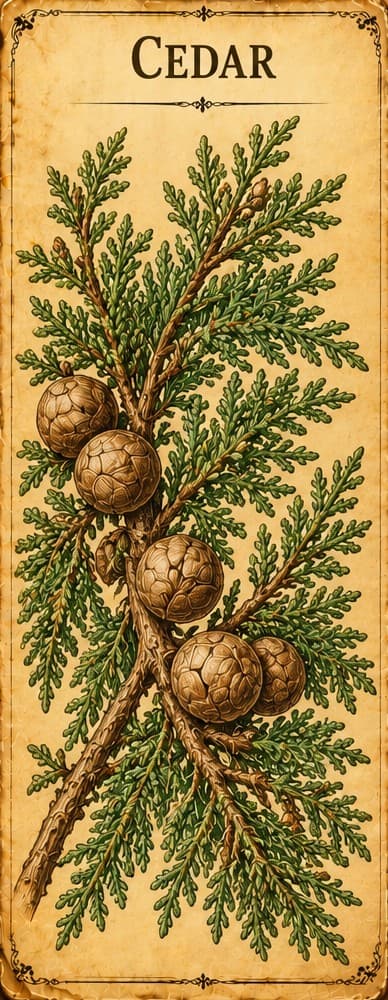 Botanical illustration of Cedar