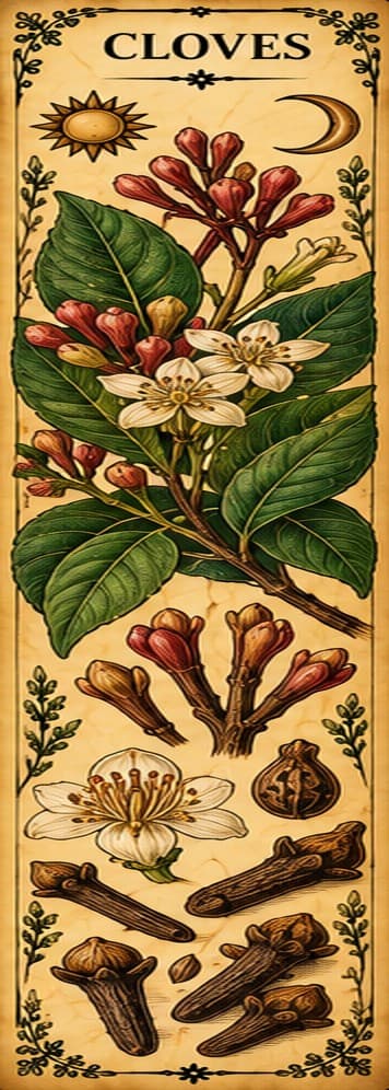 Botanical illustration of Cloves