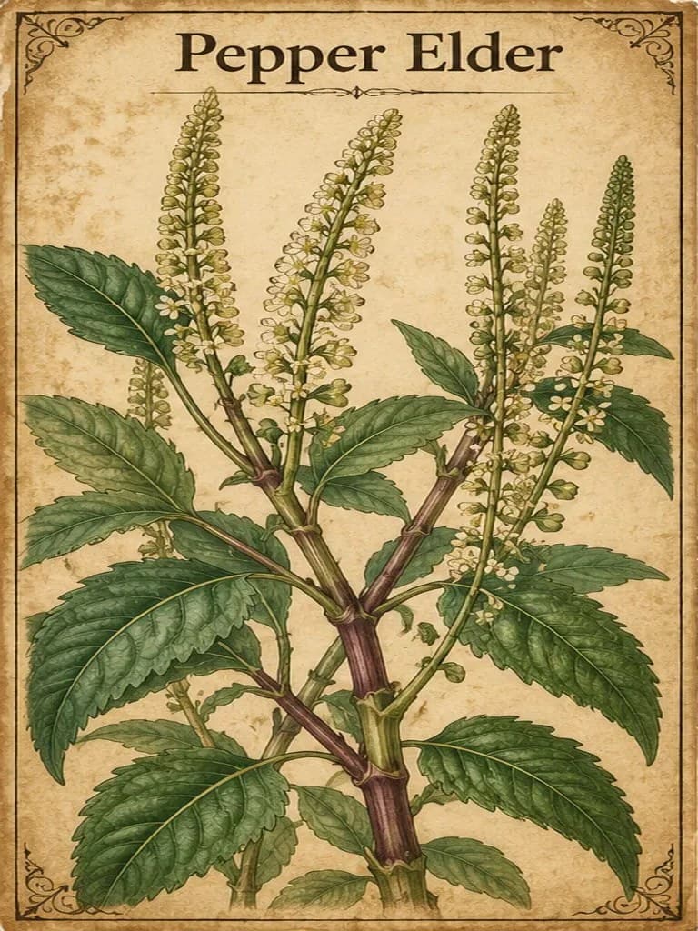 Botanical illustration of Pepper Elder