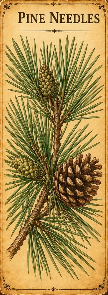 Botanical illustration of Pine Needles