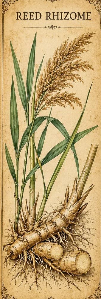 Botanical illustration of Reed Rhizome